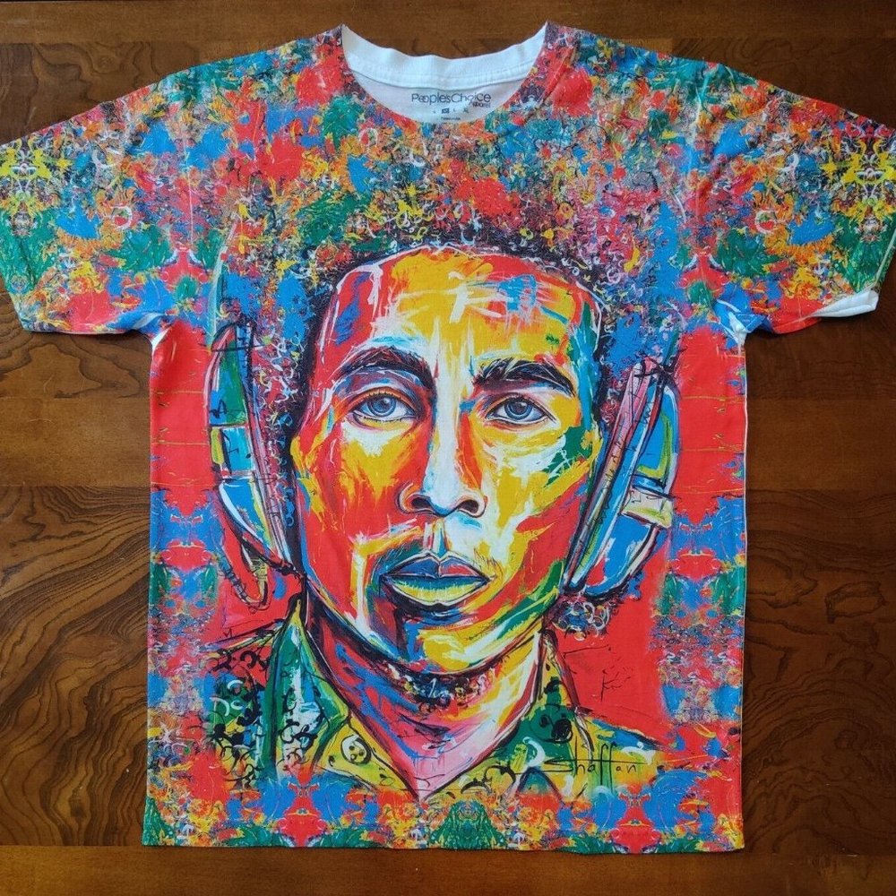 People's Choice Men's Bob Marley Tie Dye Art Tee